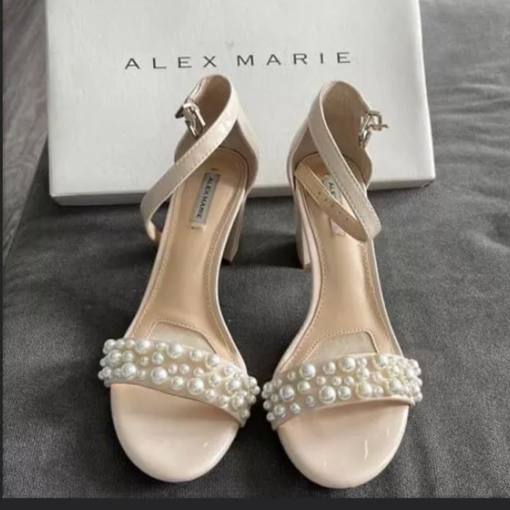 Alex Marie pearl wedding heels